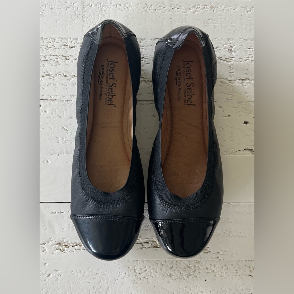 Josef‎ Seibel Women’s Pippa 7 Black Round Toe Flats Size 37 US 6-6.5